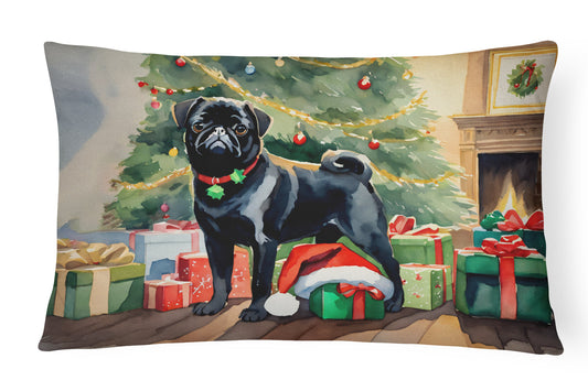 Pug Cozy Christmas Throw Pillow-0