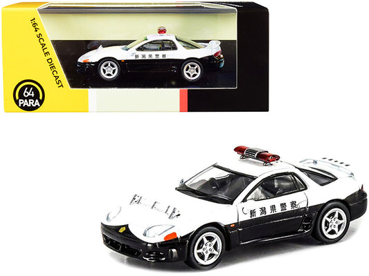 Mitsubishi GTO RHD (Right Hand Drive) Japanese Police White and Black 1/64 Diecast Model Car by Paragon-0