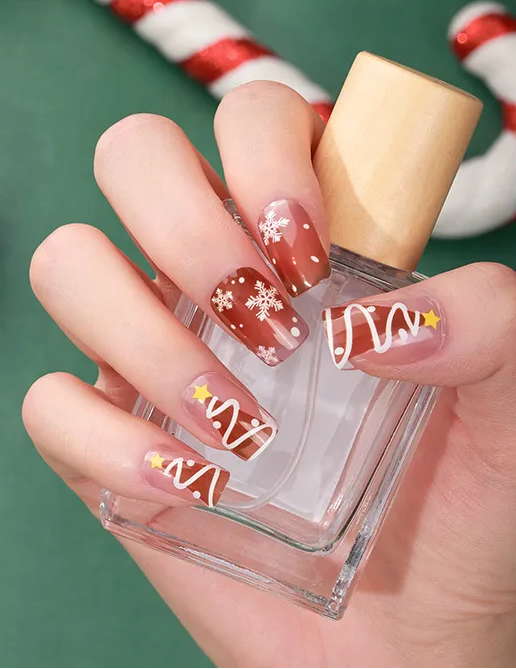 Christmas Trees Gel Nails-0